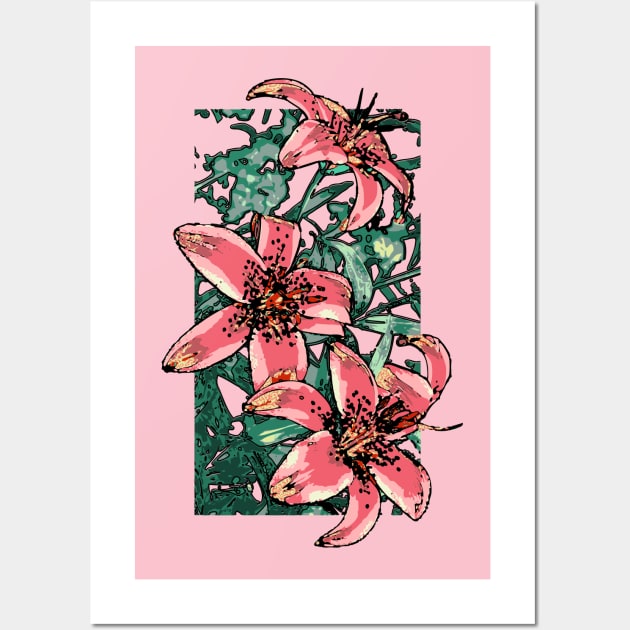 Pink Lilies Wall Art by ZoeysGarage